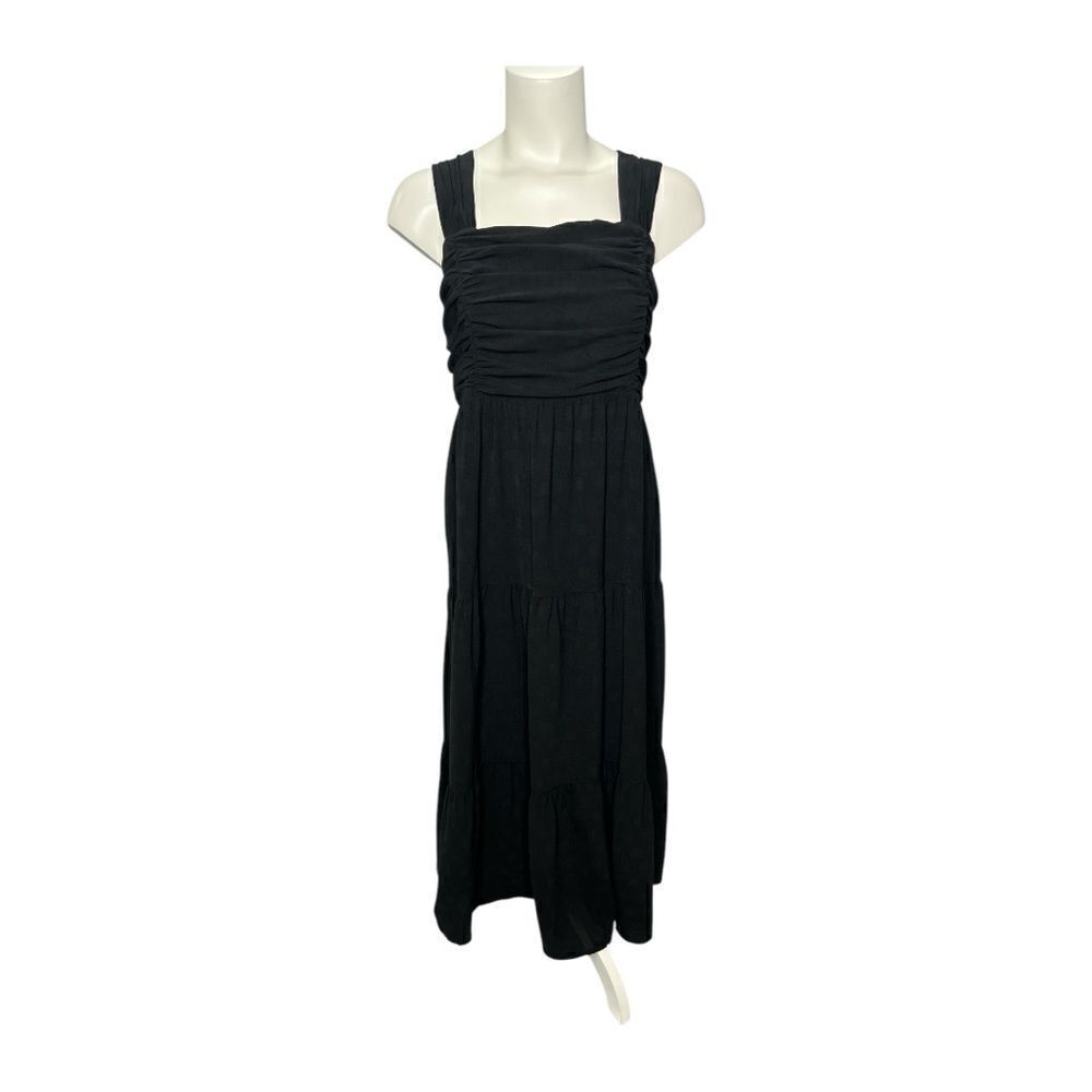 Entro Black Sleeveless Tiered Maxi Dress Cottagecore Boho Sz‎ XL NEW